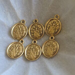 Antique Gold Wax Seal Charm (Set Of 6)